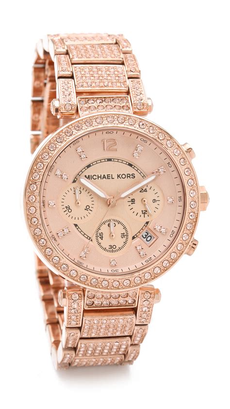 michael kors glitz watch rose gold|michael kors parker chronograph.